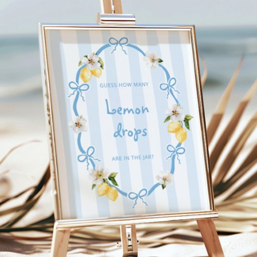 Mediterranean Lemon Blue Bows Raad eens hoeveel Poster