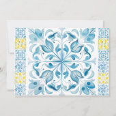 Mediterranean Lemon Blue Tegels Stationery Notitiekaartje (Achterkant)