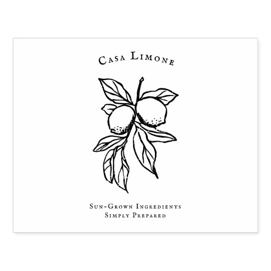 Mediterranean Lemon Botanical Kitchen Rubber Stamp Rubberstempel (Afrduk)