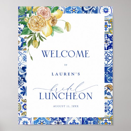 Mediterranean Lemon Bridal Luncheon Welkom Poster (Voorkant)