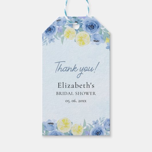Mediterranean Lemon Bridal Shower Cadeaulabel (Voorkant)
