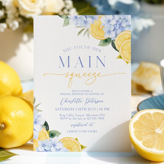 Mediterranean Lemon Bridal Shower Kaart