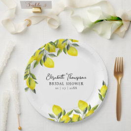 Mediterranean Lemon Bridal Shower Papieren Bordje