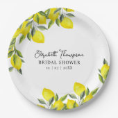 Mediterranean Lemon Bridal Shower Papieren Bordje (Voorkant)