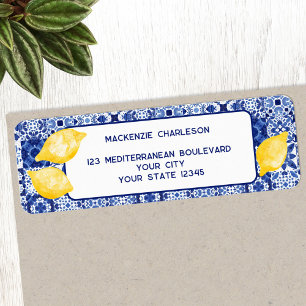 Mediterranean Lemon Ceramic Tegel Retouradres Etiket