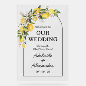 Mediterranean Lemon Citrus Wedding Collection Acryl Bord (Voorkant)