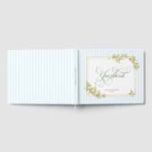 Mediterranean Lemon Coastal Stripe Wedding Gastenboek (Volledig)