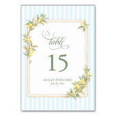 Mediterranean Lemon Coastal Stripe Wedding Kaart (Achterkant)