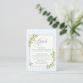 Mediterranean Lemon Coastal Wedding Details Informatiekaartje (Staand voorkant)