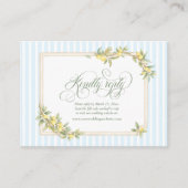 Mediterranean Lemon Coastal Wedding RSVP QR Code Informatiekaartje (Voorkant)