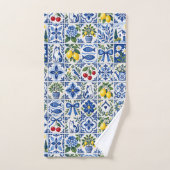 Mediterranean Lemon & Cobalt Blue Tile Garden Bad Handdoek (Handdoek)