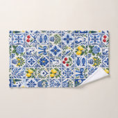 Mediterranean Lemon & Cobalt Blue Tile Garden Bad Handdoek (Handdoek)