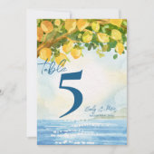 Mediterranean Lemon Grove Wedding Table Number Bedankkaart (Voorkant)