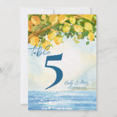 Mediterranean Lemon Grove Wedding Table Number Bedankkaart (Achterkant)