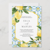 Mediterranean Lemon | Italian Amalfi Wedding Kaart (Voorkant)