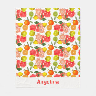 Mediterranean Lemon  Leaves name Fleece Blanket Deken