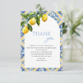 Mediterranean Lemon Main Squeeze Bruiloftsfeest Bedankkaart (Staand voorkant)
