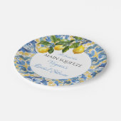Mediterranean Lemon Main Squeeze Bruiloftsfeest Papieren Bordje (Gekanteld)