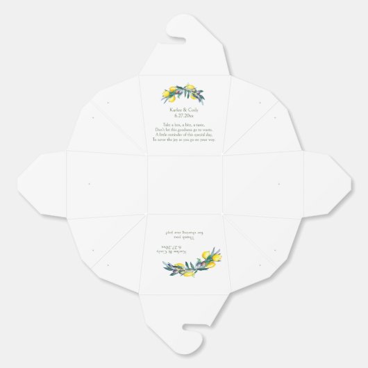 Mediterranean Lemon & Olive Take Me Home Leftover Bedankdoosjes (Ongevouwen)