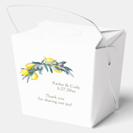 Mediterranean Lemon & Olive Take Me Home Leftover Bedankdoosjes (Achterkant)