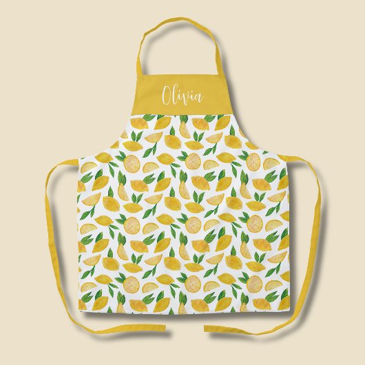 Mediterranean Lemon pattern Schort