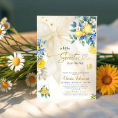 Mediterranean Lemon Sweetie Citrus Bow Baby Shower Kaart