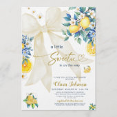 Mediterranean Lemon Sweetie Citrus Bow Baby Shower Kaart (Voorkant)