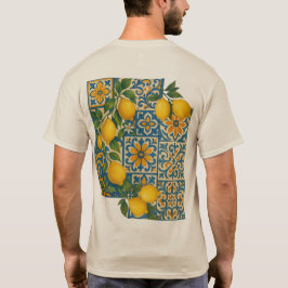 Mediterranean Lemon Tegel Pattern - Kustontwerp T-shirt