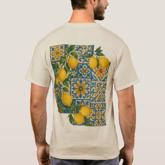 Mediterranean Lemon Tegel Pattern - Kustontwerp T-shirt