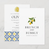 Mediterranean Lemon Tegel Vrijgezellenfeest Kaart (Voorkant / Achterkant)