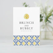 Mediterranean Lemon Tegel Vrijgezellenfeest Kaart (Staand voorkant)