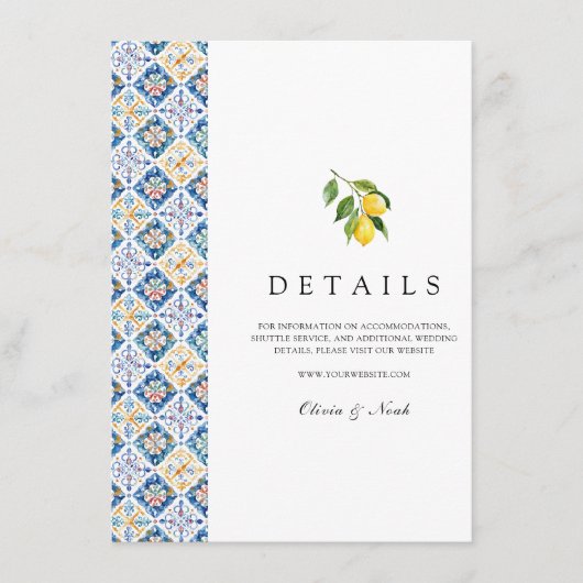 Mediterranean Lemon Tegels Details Informatiekaartje (Voorkant)