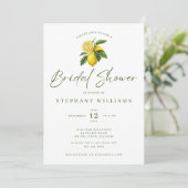 Mediterranean Lemon Theme Bridal Invitation Kaart (Staand voorkant)