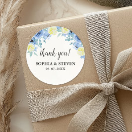 Mediterranean Lemon-Themed Wedding Ronde Sticker
