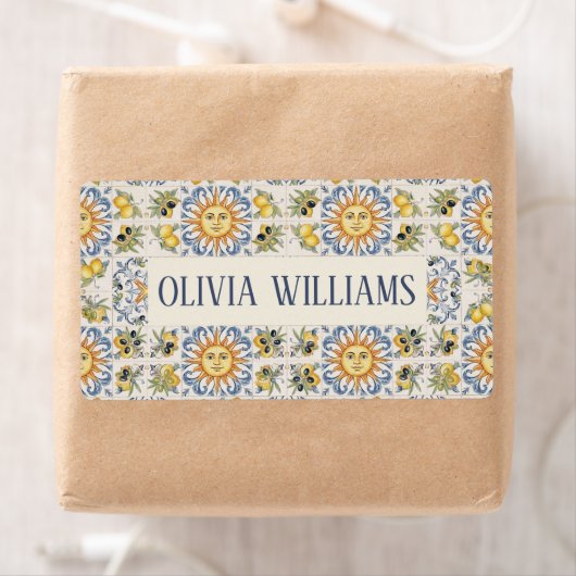 Mediterranean Lemon Tile Italian Coastal Design Etiket (Insitu)