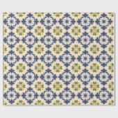Mediterranean Lemon Tile Italian Talavera Cadeaupapier (Vlak)