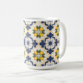 Mediterranean Lemon Tile Italian Talavera Koffiemok (Voorkant rechts)