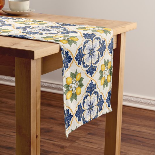 Mediterranean Lemon Tile Italian Talavera Medium Tafelloper (Voorbeeld)
