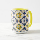 Mediterranean Lemon Tile Italian Talavera Mok (Voorkant rechts)