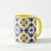 Mediterranean Lemon Tile Italian Talavera Mok (Voorkant rechts)