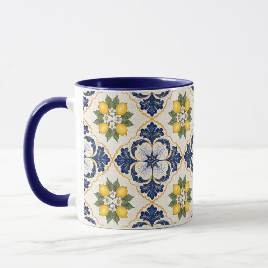 Mediterranean Lemon Tile Italian Talavera Mok (Links)