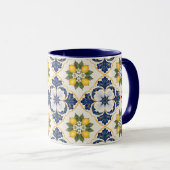 Mediterranean Lemon Tile Italian Talavera Mok (Voorkant rechts)