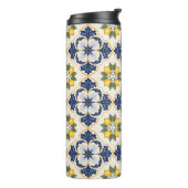 Mediterranean Lemon Tile Italian Talavera Thermosbeker (Gedraaid links)