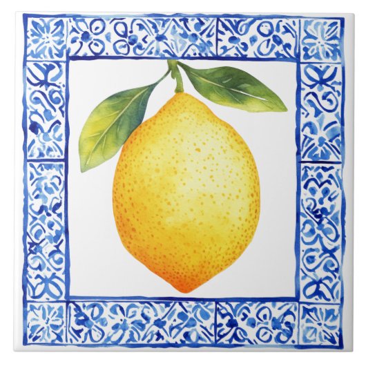 Mediterranean Lemon Tuscan Rustic Tegeltje (Voorkant)