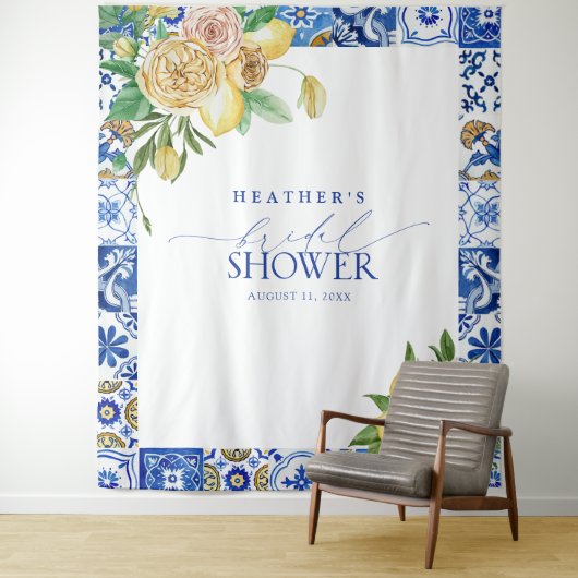 Mediterranean Lemon Vrijgezellenfeest Photo Booth Wandkleed (In situ)