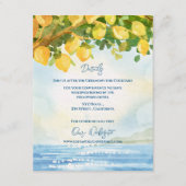 Mediterranean Lemon Watercolor Wedding Details Informatiekaartje (Voorkant)
