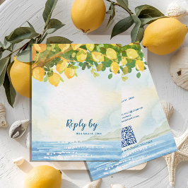 Mediterranean Lemon Watercolor Wedding Reply By RSVP Kaartje