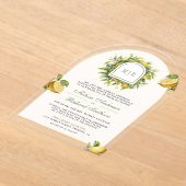 Mediterranean Lemon Wedding Acryl Uitnodigingen (Laagn)