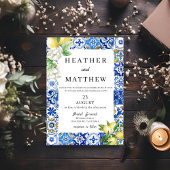 Mediterranean Lemon Wedding Invitation Kaart