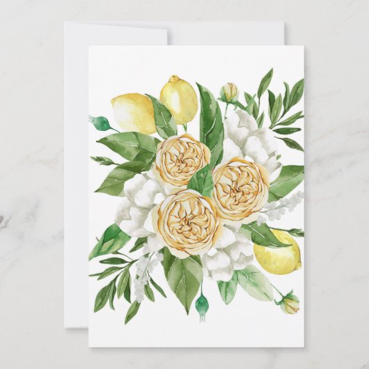Mediterranean Lemon Wedding Invitation Kaart (Achterkant)
